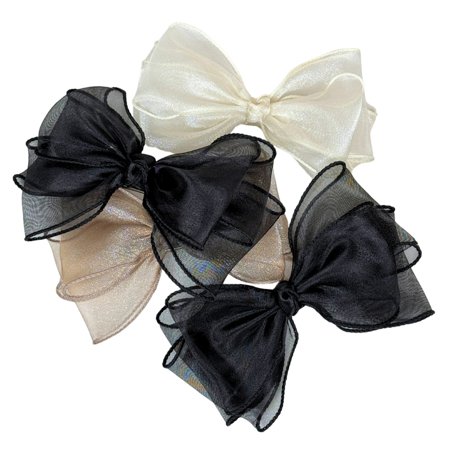 Sheer Organza Bow Hair Clips (3 Colours)