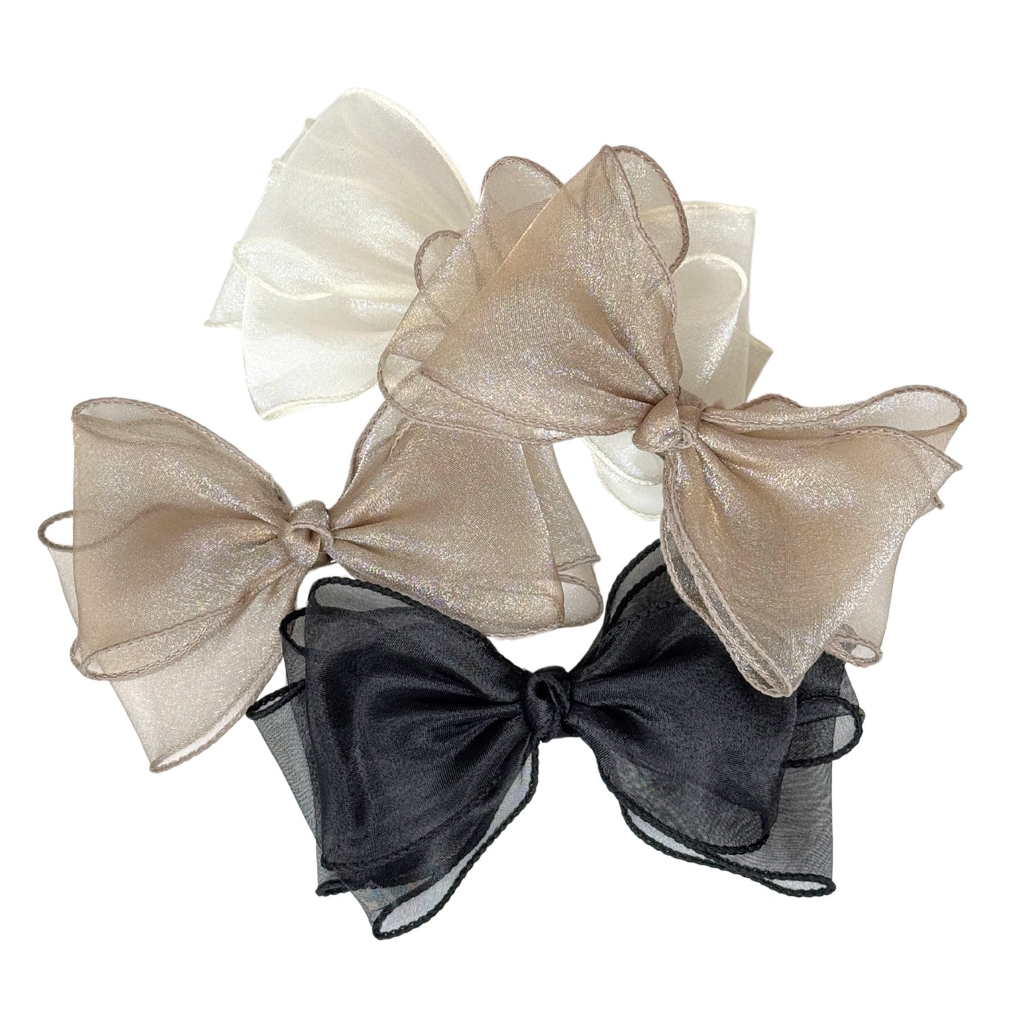 Sheer Organza Bow Hair Clips (3 Colours)