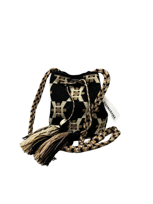 [Guanabana] Crossbody bag Medium (Black/Beige)