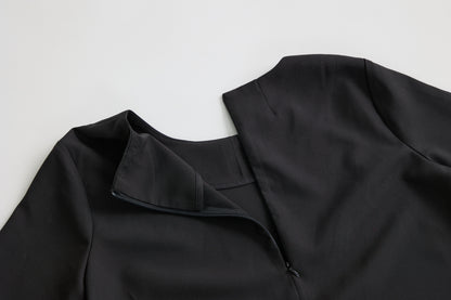 [Rêverit] Premium Made Tailored A-Line Midi Dress (Black)