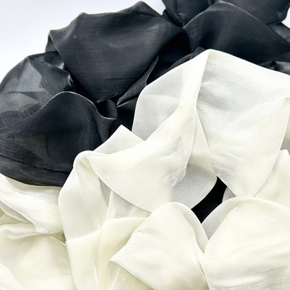 White & Black Sheer Organza Big Scrunchies (SET OF 2)