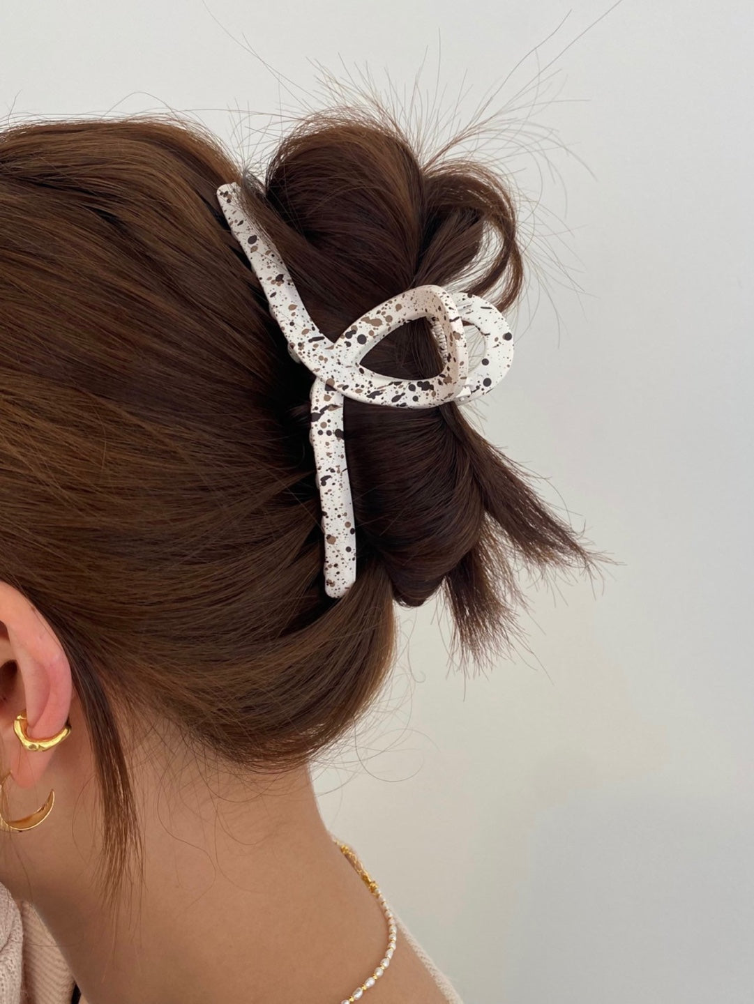 Splatter Pattern Bow Claw Hair Clips (SET OF 2)