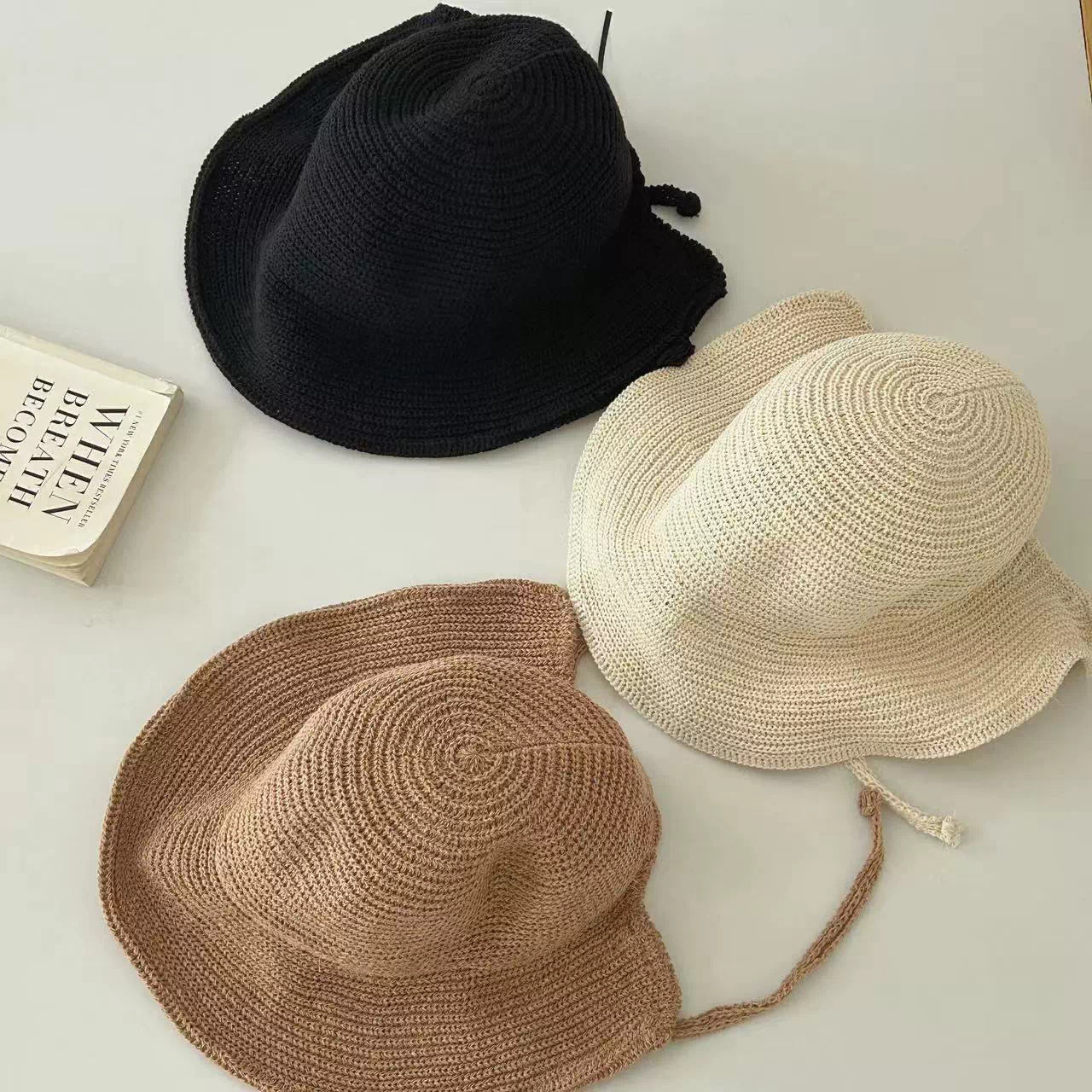 Summer Straw Bucket Hat with Ribbon Tie (3 Colours)