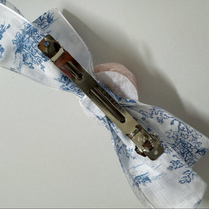 Romantic Toile de Jouy Hair Bow Barrette (2 Colours)