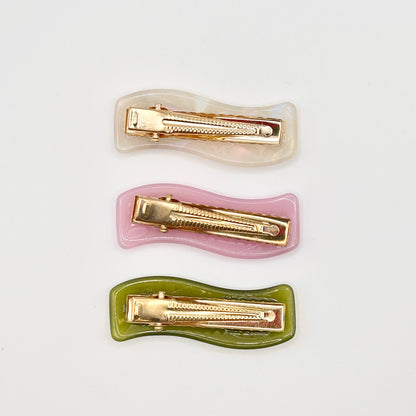 French Wave Design Barrette Hair Clips (SET OF 3)