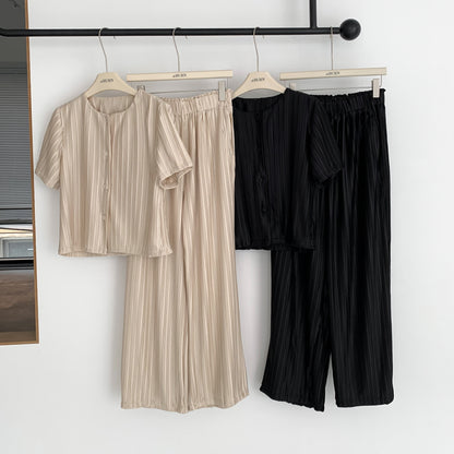 [Rêverit] Pleated Two-Piece Set (2 Colours)