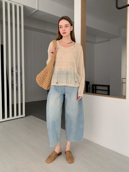 [Rêverit] Tapered Ankle-Crop Light Denim Jeans