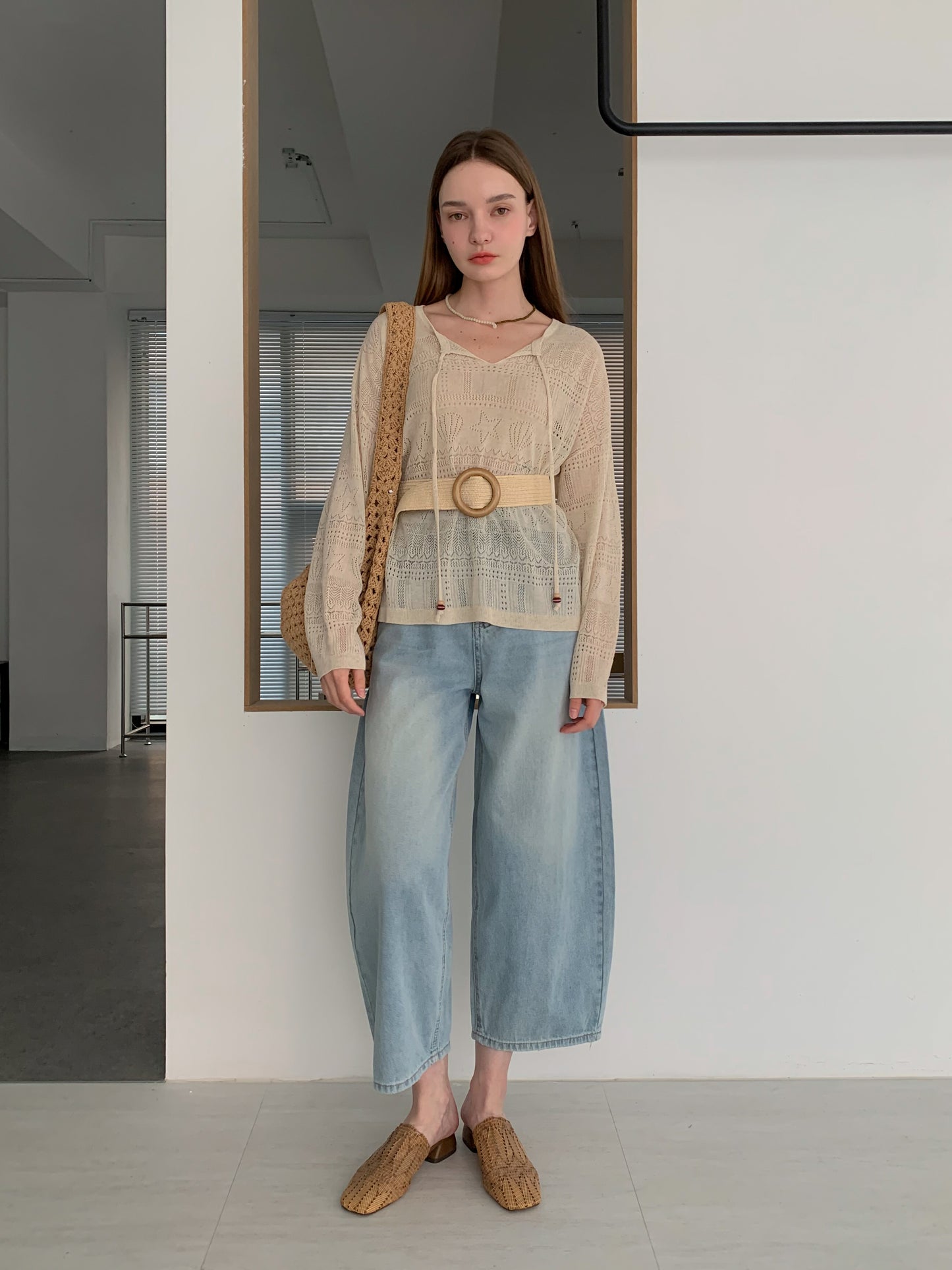 [Rêverit] Tapered Ankle-Crop Light Denim Jeans