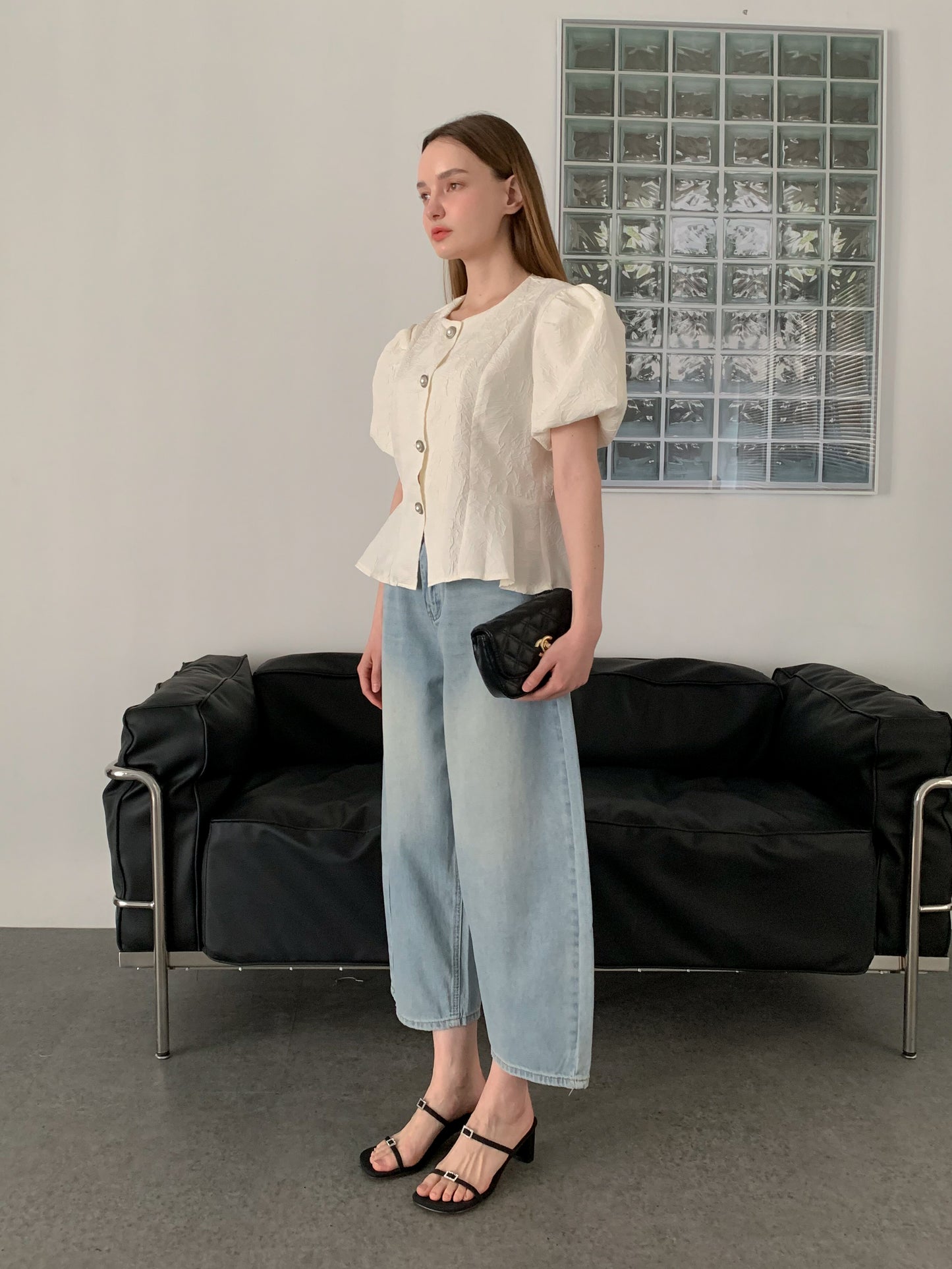 [Rêverit] Tapered Ankle-Crop Light Denim Jeans