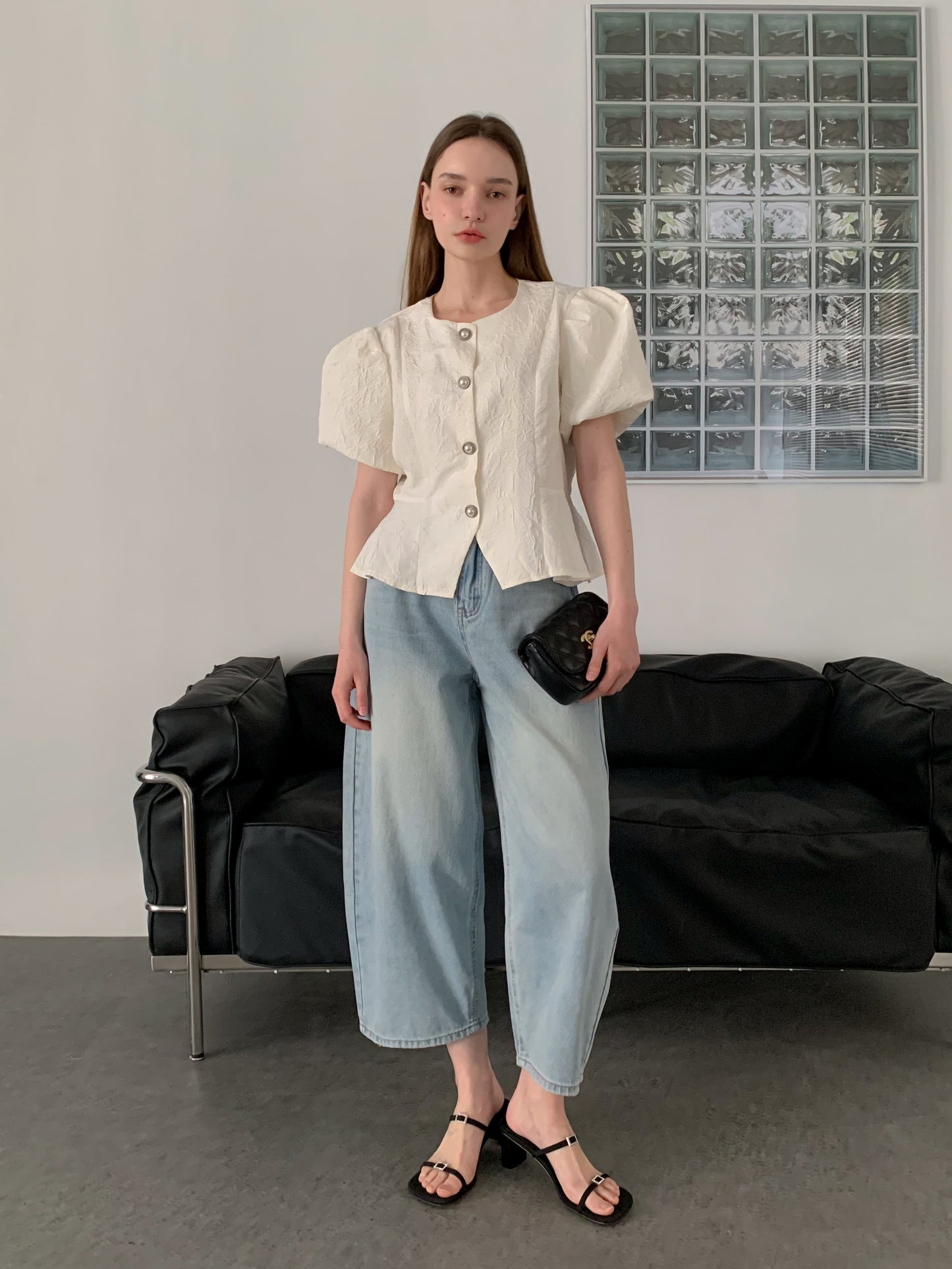 [Rêverit] Tapered Ankle-Crop Light Denim Jeans