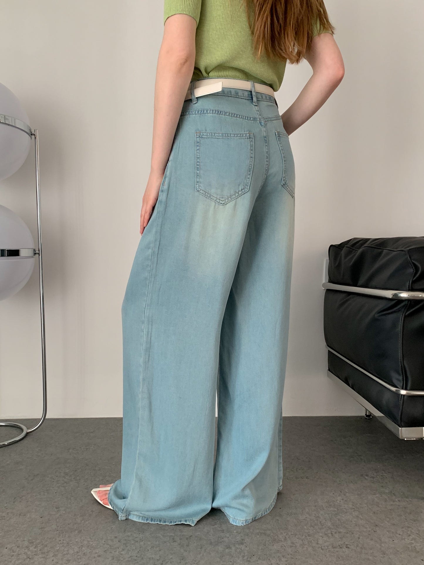 [Rêverit] Pleated Tencel Wide-Leg Jeans (2 Colours)
