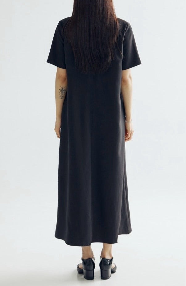 [Rêverit] Premium Made Tailored A-Line Midi Dress (Black)