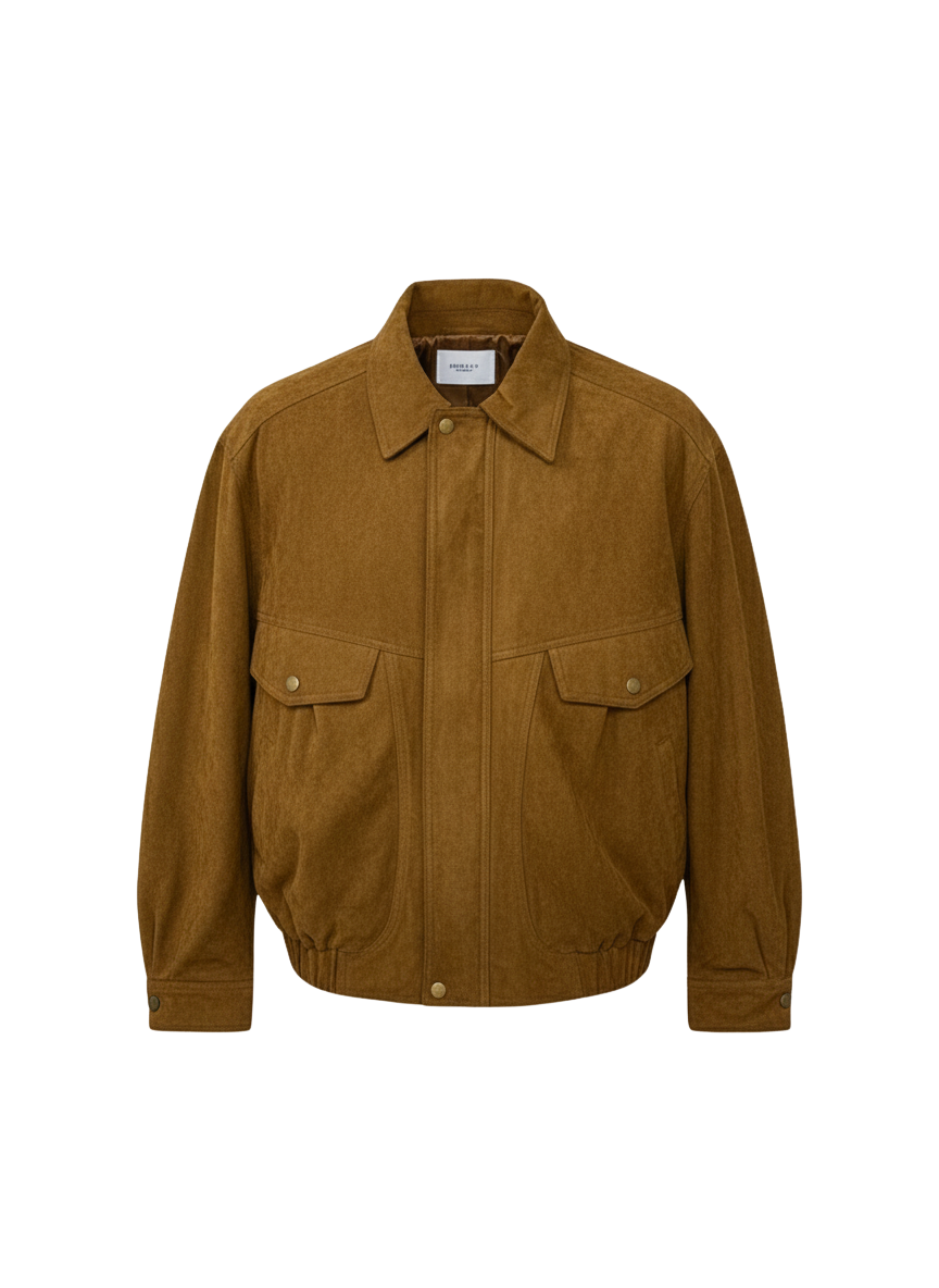 [Rêverit] Classic Suede Zip Jacket (Rust)
