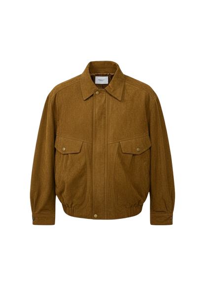 [Rêverit] Classic Suede Zip Jacket (Rust)