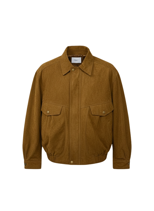 [Rêverit] Classic Suede Zip Jacket (Rust)
