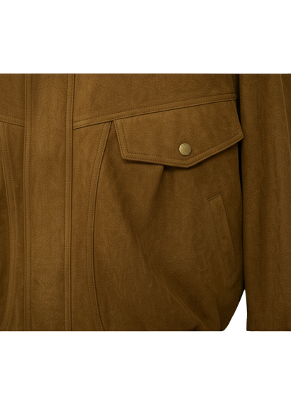 [Rêverit] Classic Suede Zip Jacket (Rust)