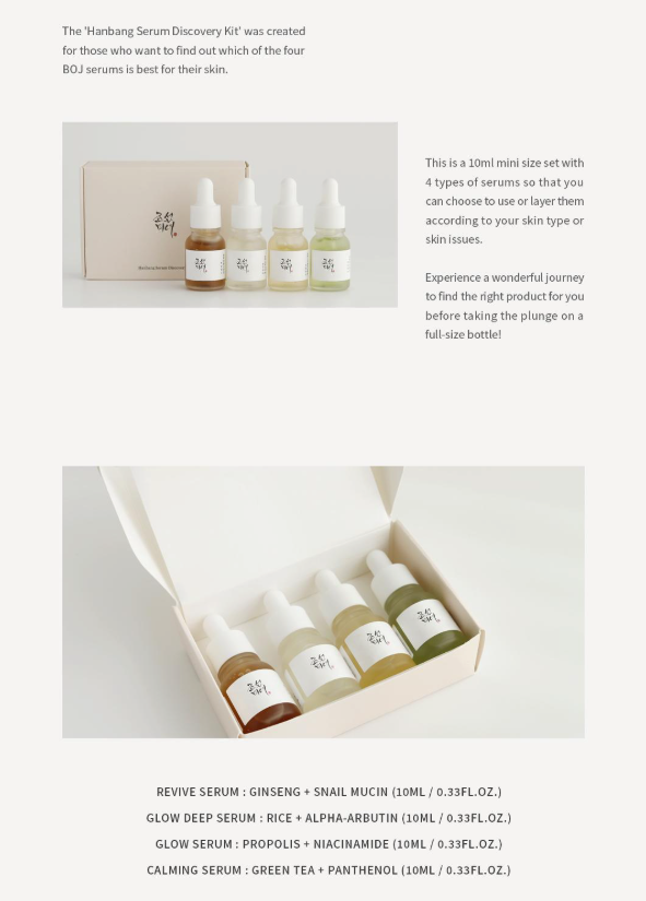 [BEAUTY OF JOSEON] Hanbang Serum Discovery Kit (4 serums)