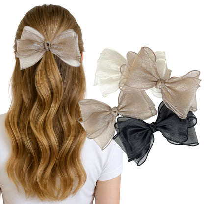 Sheer Organza Bow Hair Clips (3 Colours)