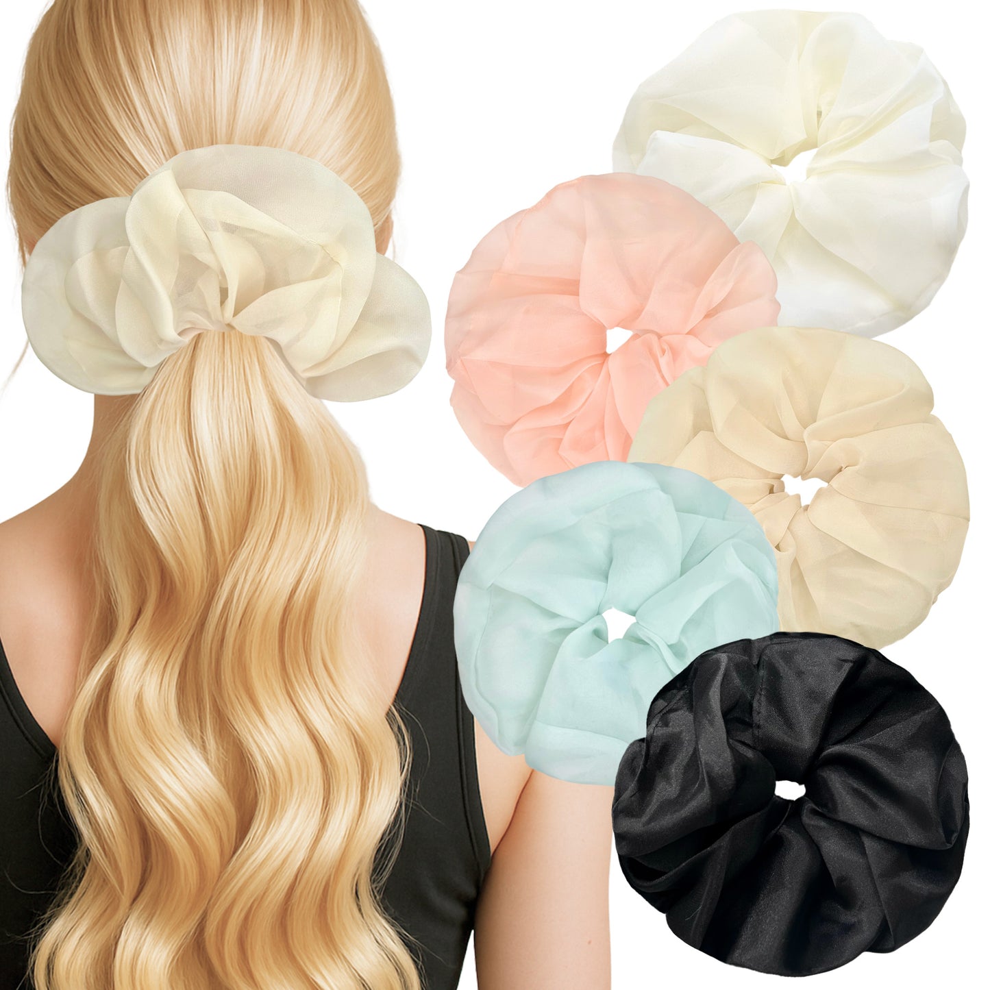 XL Oversized Organza Scrunchies (SET OF 5)